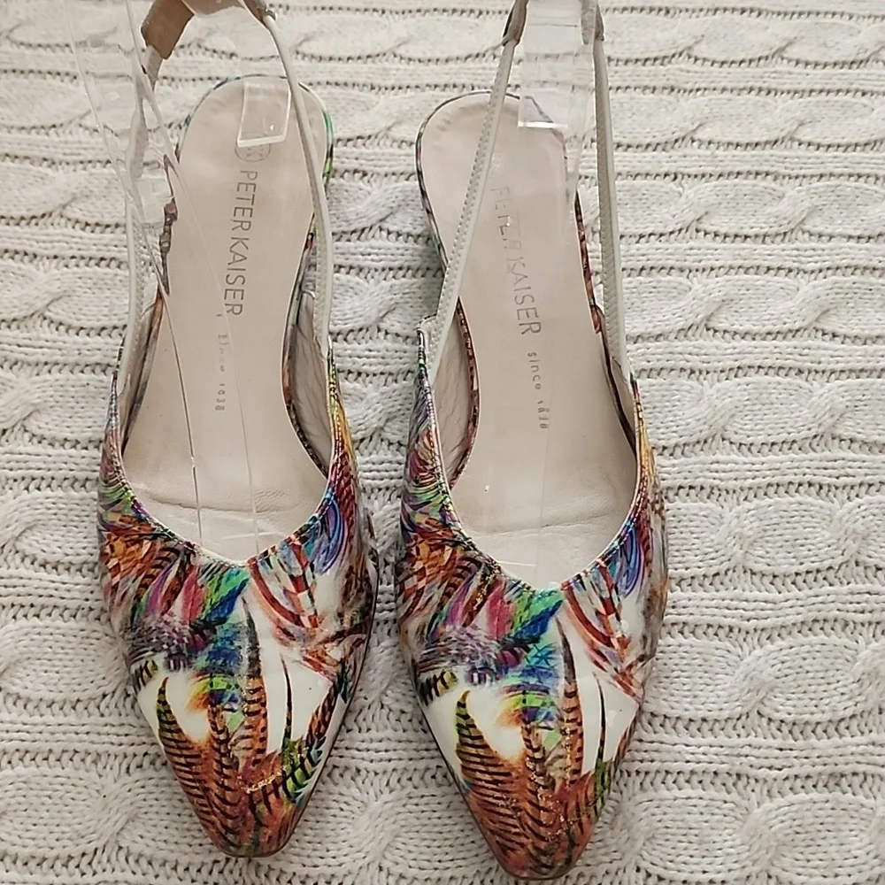Peter Kaiser Tropical Floral Slingback Flats -Vibrant  Multicolor.7.5US - Picture 6 of 15
